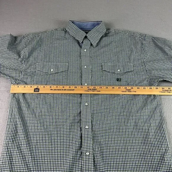 Panhandle Slim Western‎ Shirt Mens Large Green Plaid Pearl Snap Cowboy Flip Cuff - Picture 5 of 8